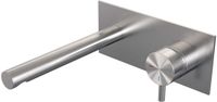 Brauer Brushed Edition Inbouw Wastafelmengkraan met Rechte Uitloop en Afdekplaat Model B1 RVS Geborsteld PVD