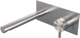 Brauer Brushed Edition Inbouw Wastafelmengkraan met Rechte Uitloop en Afdekplaat Model B1 RVS Geborsteld PVD
