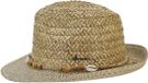 Herman Chapeau Grand Bord Relevé à l'Arrière Bi-Matière Paille Naturelle/Papier avec Ceinture Raphia Perles