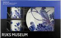 Lanzfeld (museumwebshop.com) Delftware Birds Espresso Set - Rijksmuseum - 60 ml - Wit-Blauw