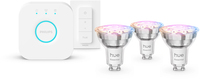 Philips Hue Essential Starter Kit - Smart GU10 Bulbs, Bridge, and Dimmer Switch