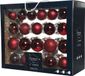 Decoris Kerstballen - 42x - Donkerrood - Glas - 5-6-7 cm - Mat/Glans/Glitter
