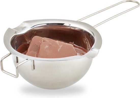 Relaxdays Au Bain Marie Pan - RVS - Ø 11 cm - Zilver