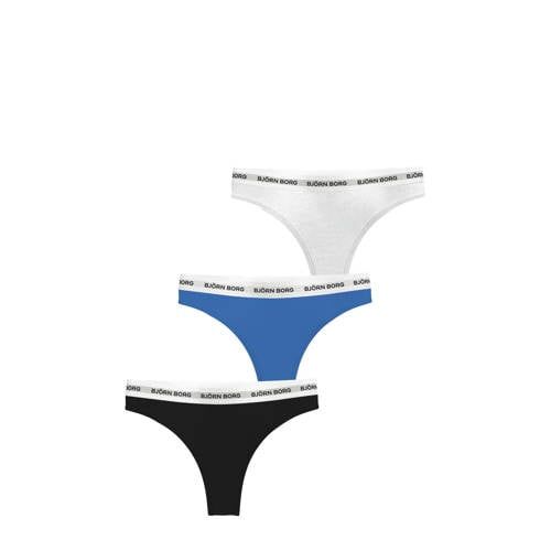 Björn Borg string (set van 3) blauw/wit/zwart