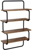 vidaXL 4-laags Wandplank Gerookt eiken 40 x 24,5 x 104 cm Bewerkt hout