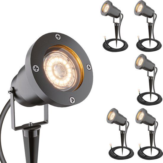 HOFTRONIC Sydney - 6x Prikspot XL - Aluminium - Zwart - IP65