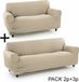 Sofakover Bankbedekking Sofakover Pocket Duo Romeo 2 Stuks - Beige
