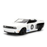 Jada Toys Star Wars Stormtrooper 2012 Dodge Challenger SRT8 1:32 Die-Cast auto, deuren om te openen, vrijloop, 14 cm - 6 stuks display, wit