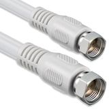 1aTTack.de SAT-antennekabel 3,75 meter 2x afgeschermde F-connector > F-connector (volledig afgeschermd) SAT wit F-F 85db