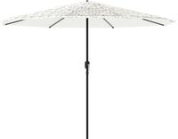 vidaXL Parasol met stalen paal 388x388x248 cm wit