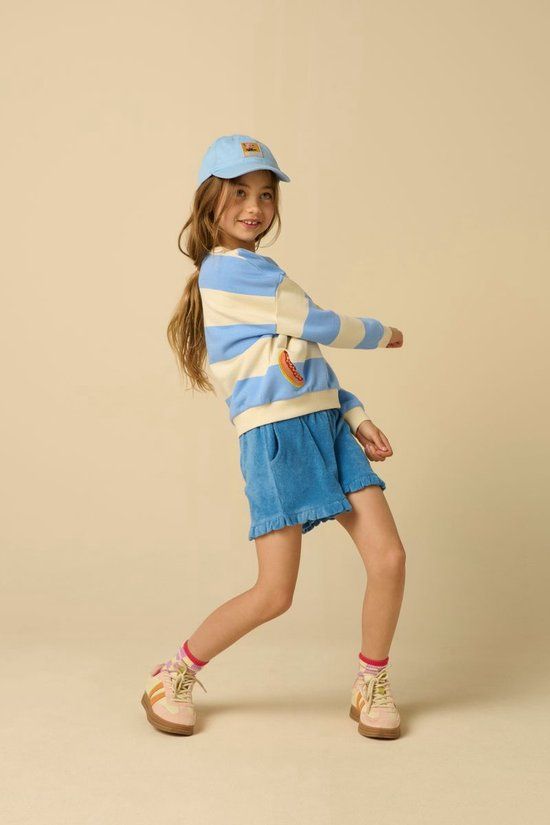Sissy-Boy Blauwe badstof short met ruffles
