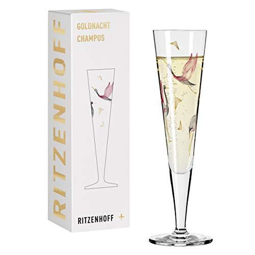 Ritzenhoff 1071015 Goldnacht #15 champagneglas, glas, 205 milliliter, meerkleurig