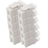 1aTTack.de Cat.6 Keystone IDC-terminal naar RJ45-aansluiting AWG 23 tot AWG 26 stofbestendig compatibel met Cat5, Cat6, Cat7 en Cat8 wit 10 stuks