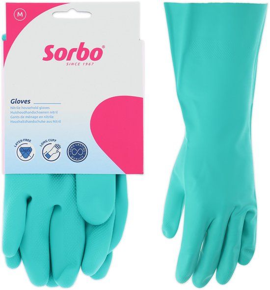 Sorbo Latexvrije Huishoudhandschoenen - Medium - Nitril - Antiallergisch & Herbruikbaar