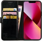Rosso Element Book Case Wallet Hoesje Geschikt voor Apple iPhone 13 | Portemonnee | 3 Pasjes | Magneetsluiting | Stand Functie | Zwart