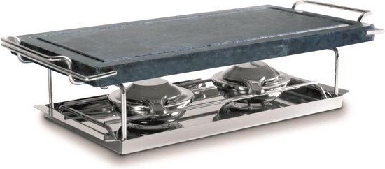 Ibili Steen Grill - 43 x 20.5 cm - Antraciet/Zilver