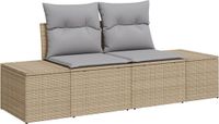 vidaXL Tuinbank met kussen Beige 184 x 62 x 69 cm polyrattan