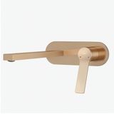 EMKE Wastafelkraan voor badkamer, modulair, messing, roségoud, keramische cartridge, beluchter en waterbesparend, 288 x 210 x 70 mm, eenvoudige installatie, modern design