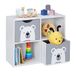 Relaxdays Kinderkast beer, 2 lades, 2 open vakken, 48 x 60 x 24,5 cm, wit/grijs