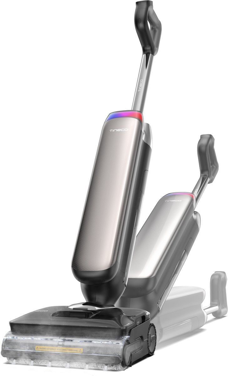 Tineco Floor One S9 Artist Steam Pro Verticale stofzuiger Batterij/Accu Droog en nat Zakloos Zwart, Zilver