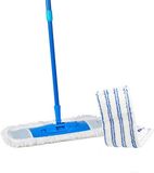 Spontex Extra vloerwisser, met 140 cm telescoopsteel en extra platte dweilkop met 360° draaischarnier, incl. 2 microvezel hoezen, 1 set