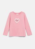 s.Oliver T-shirt Enfants Rose Coton Manches courtes Col rond Paillettes