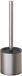 Relaxdays porte-brosse WC métal, plastique, design moderne, 36,5x10x10 cm, argent/noir