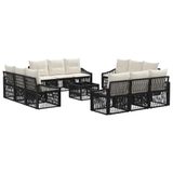 vidaXL Tuinbank - Set - 13 st - Zwart - poly rattan