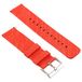 By Qubix Qubix Canvas Bandje compatible with Fitbit Versa 1/2 & Lite - Rood/Zilver