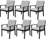 AVH-Collectie Set van 6 Lola dining tuinstoelen aluminium antraciet