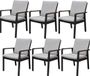 AVH-Collectie Set van 6 Lola dining tuinstoelen aluminium antraciet