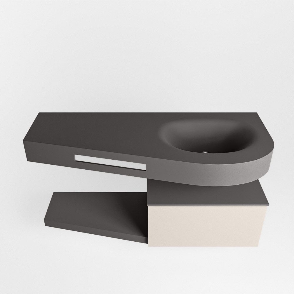 Mondiaz Riva Dulcet badkamermeubel rechts 120cm Dark Grey/Linen