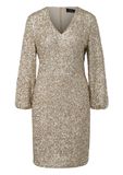 s.Oliver Jurk beige met dierenprint en pailletten