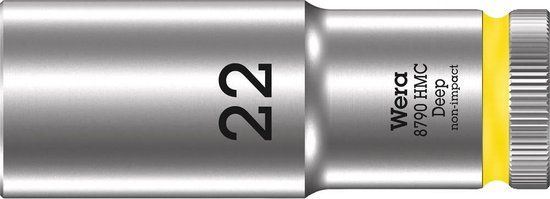Wera 05004562001 8790 HMC Deep dopsleutelinzet 1/2", lichtgeel, 22,0 mm