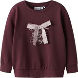 NAME IT Meisjes Trui NMFSETINA LS SWEAT BRU Burgundy Katoen/Elastaan Maat 116