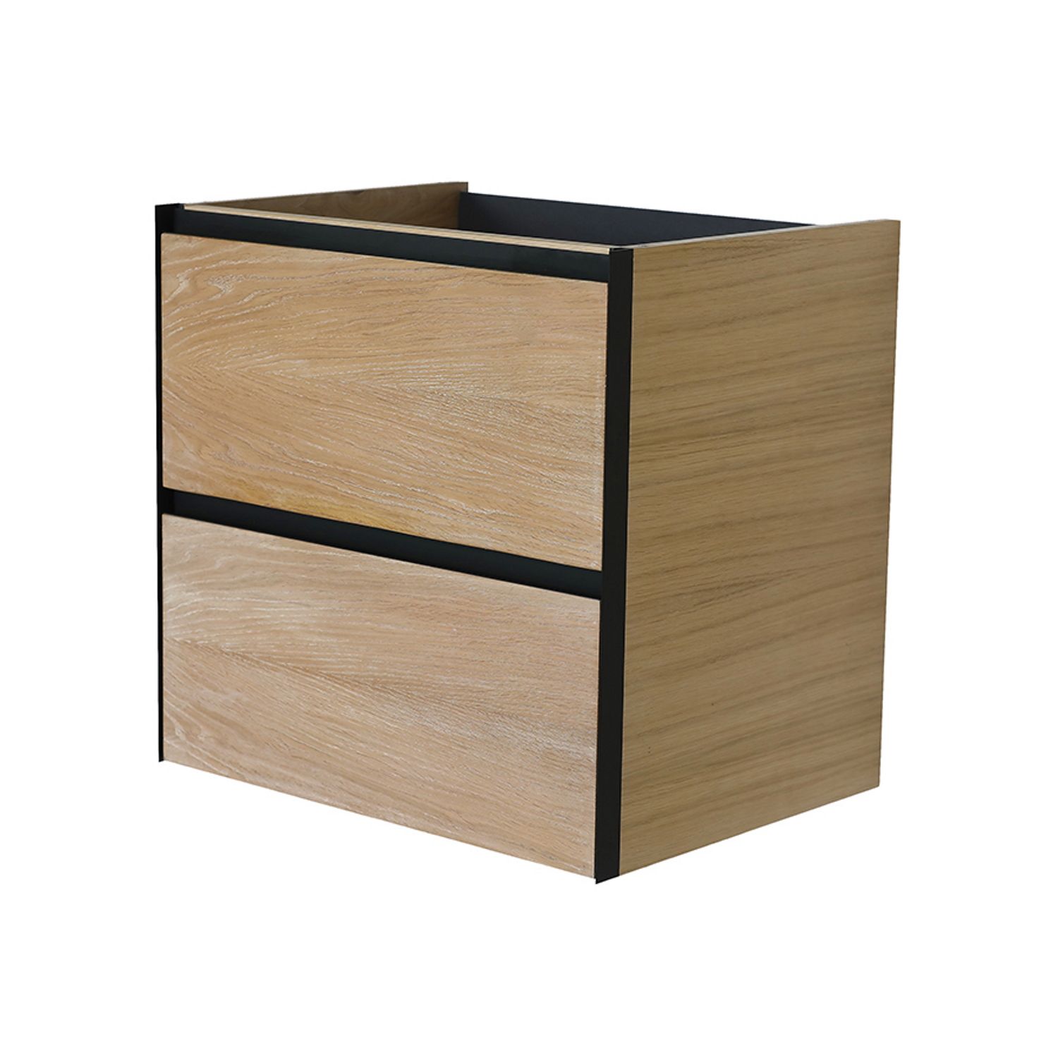 Boss & Wessing Wastafelonderkast met 2 laden boss & wessing elements 60x45.2 cm naturel eik /mat zwart