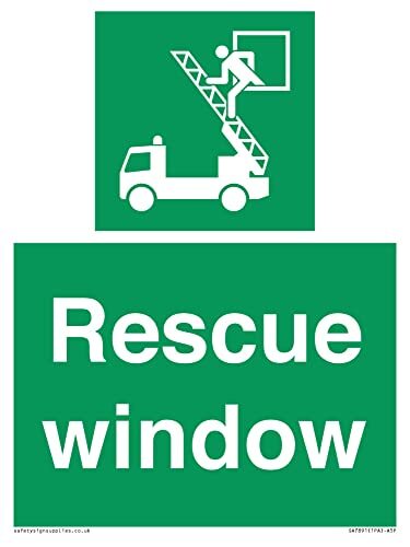 Viking Signs Rescue venster bord - 150x200mm - A5P