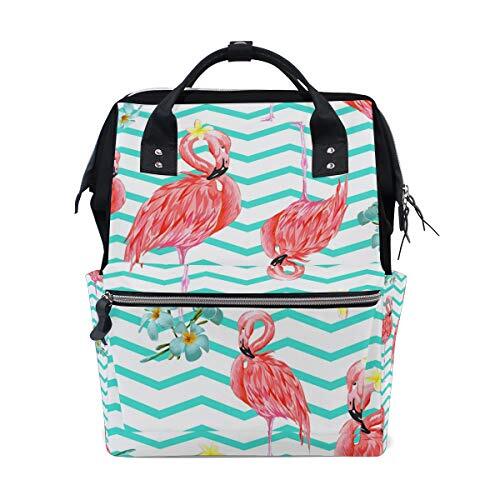 My Daily Flamingo Bloemen Chevron Reisrugzak Luiertas School Casual Dagrugzak voor Vrouwen Tieners