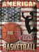 I&S/Les collections rétro Metalen bord reliëf 40x30 cm Sport University Us Basket