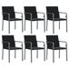 vidaXL Fauteuils de jardin avec coussins, 6 pièces, noir, 56x59x84 cm, polyrotin