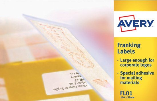 Merkloos Avery FL01 Frankeer Etiket 140x38mm