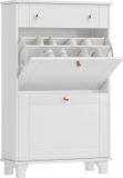 Homcom Klapbare schoenenkast - MDF - 60x23,5x98,5cm - Wit