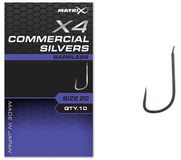 Matrix X4 Commercial Silvers Spade-Barbless (10 pcs) - Maat: 18