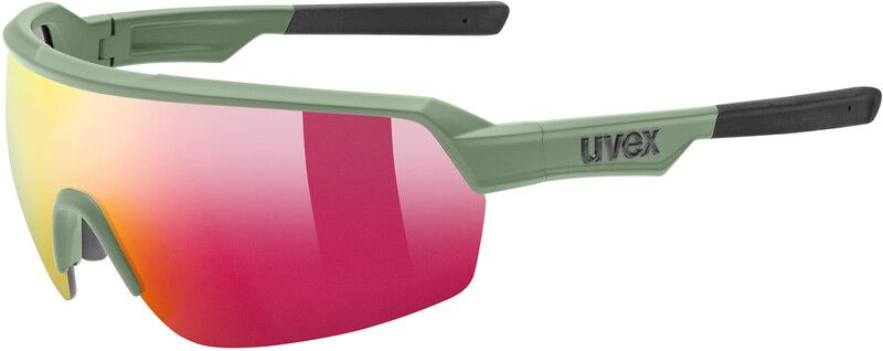 UVEX Sportstyle 227 Glasses - olive matt/mirror red