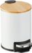 Relaxdays Pedaalemmer 3 liter - Softclose - Bamboe Deksel - Wit
