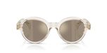 Moncler Lunettes de soleil unisexe rondes blanches marron 47mm