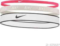 Nike Mixed Width 3PK Hoofdband voor heren Aster Pink/Lt Iron Ore/White One Size