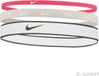 Nike Mixed Width 3PK Hoofdband voor heren Aster Pink/Lt Iron Ore/White One Size