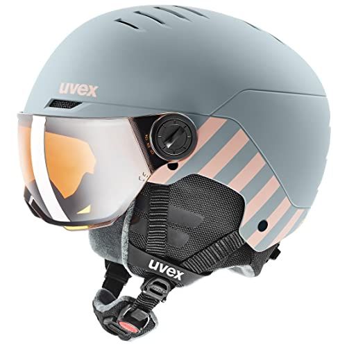 UVEX rocket jr visor skihelm rhino - blush mat 51-55 cm