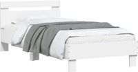 vidaXL Bedframe Wit Bewerkt hout